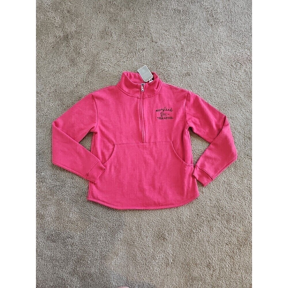 NCAA Maryland Terrapins Women's MEDIUM Red Sweatshirt Quarter Zip Pullover Terps